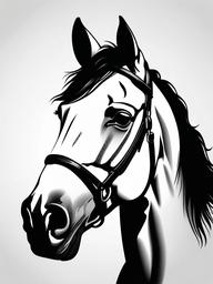 horse face marking outline tattoo  simple tattoo,minimalist,white background