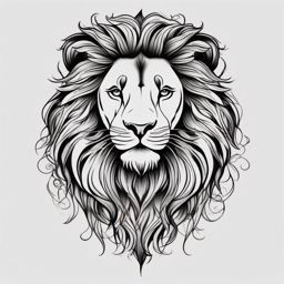 Small lion tattoo, Delicate and subtle lion tattoos, often chosen for their elegance. , color tattoo designs, white clean background