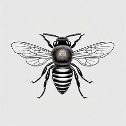 Queen Honey Bee Tattoo - Pay homage to the regal nature of queen bees with a queen honey bee tattoo, symbolizing leadership, strength, and the hive's central figure.  simple tattoo,minimalist,white background