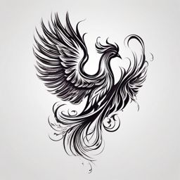 Simple phoenix tattoo, Minimalistic and straightforward tattoos featuring the legendary phoenix. , color tattoo designs, white clean background