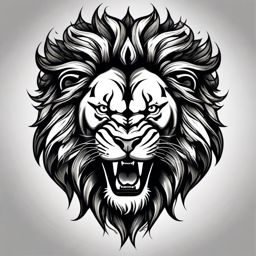 Angry lion tattoo, Tattoos depicting lions in moments of fierce and powerful anger. , color tattoo designs, white clean background