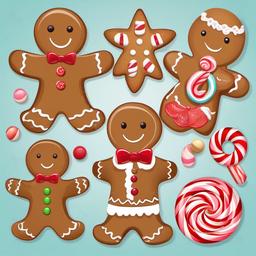 Gingerbread Man clipart - gingerbread man decorated with candy  