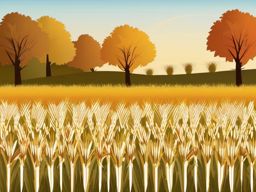 Fall Cornfield clipart - Cornfield ready for harvesting, ,vector color clipart,minimal