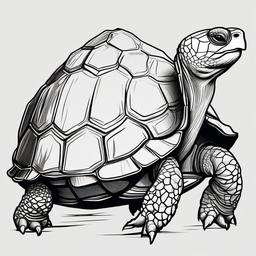 drawing of a European tortoise  minimal rough sketch scribbles,doodles,black and white