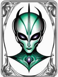 Alien8 Tattoo - Symbolic and mysterious, an Alien8 tattoo adds an edge to your body art.  simple color tattoo,vector style,white background