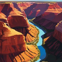 The Grand Canyon clipart - Massive canyon in Arizona, USA, ,color clipart vector style