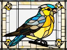 Stained Glass Cockatiel - Cockatiel with yellow crest  