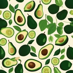 Avocado Clipart - Creamy and green avocado fruit.  color vector clipart, minimal style