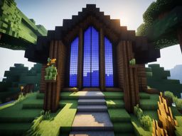 mountain chapel with stunning stained glass windows - minecraft house ideas minecraft block style