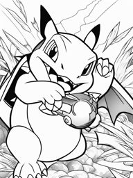 pokemon coloring pages - charizard and blastoise engage in a fierce battle. 