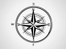 Compass Small Tattoo - Small-sized compass tattoo.  simple vector tattoo,minimalist,white background