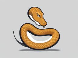 Rattlesnake cartoon  minimal, white background