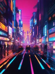 Anime Wallpaper iPhone - Epic Anime Duel in the Heart of Tokyo's Neon Lights wallpaper, abstract art style, patterns, intricate
