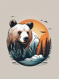 bear and rabbit tattoo  simple vector color tattoo