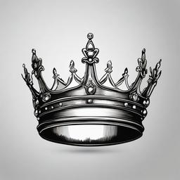 drawing of a silver crown  minimal rough sketch scribbles,doodles,black and white