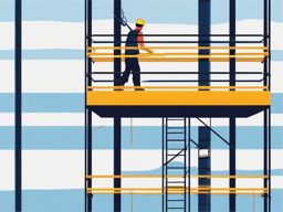 Scaffolding clipart - Temporary scaffolding for workers at heights., ,vector color clipart,minimal