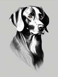 drawing of a Weimaraner dog  minimal rough sketch scribbles,doodles,black and white