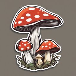 Mushroom sticker, Whimsical , sticker vector art, minimalist design