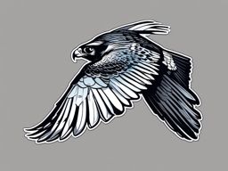 Peregrine Falcon Sticker - A peregrine falcon in flight with remarkable speed, ,vector color sticker art,minimal