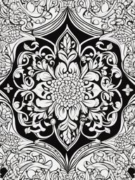 Ornament Coloring Template  outling,coloring pages,black and whit