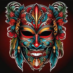chicano mask tattoo  simple vector color tattoo