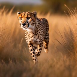 Cute Cheetah Sprinting Through the African Grasslands 8k, cinematic, vivid colors