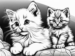 kittens cute animals coloring page 