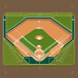 Baseball Diamond Clipart - A baseball diamond with bases.  color vector clipart, minimal style