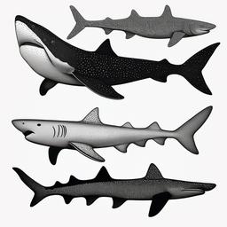 drawing of Leopard shark  minimal rough sketch scribbles,doodles,black and white