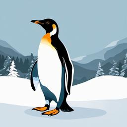 Penguin clipart - penguin standing on a snowy landscape  