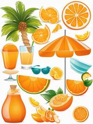 Orange clipart - orange with a beach theme  clipart