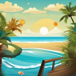 Beach background - beach wallpaper cartoon  