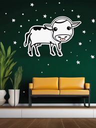 Alien Abduction sticker- UFO Cow Abduction Laughs, , sticker vector art, minimalist design