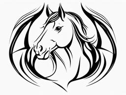 simple horse head outline tattoo  simple tattoo,minimalist,white background