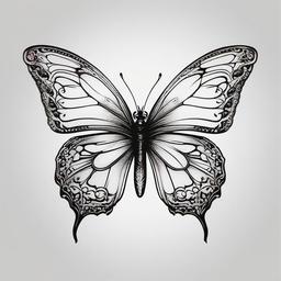 pictures of butterfly tattoos  simple color tattoo,white background,minimal