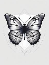butterfly tattoo mental health  simple color tattoo, minimal, white background