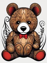 teddy bear tattoo designs  simple vector color tattoo