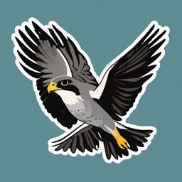 Peregrine Falcon Sticker - A swift peregrine falcon in flight, ,vector color sticker art,minimal