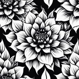 Black dahlia tattoos, Striking and bold tattoos featuring black dahlias.  vivid colors, white background, tattoo design