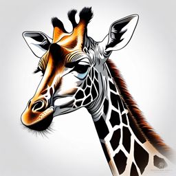 Giraffe tattoo, Graceful giraffe tattoo, signifying intuition and adaptability. , tattoo color art, clean white background