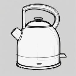 sketch of a kettle  minimal rough sketch scribbles,doodles,black and white