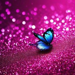 Glitter background - glitter pink butterfly wallpaper  