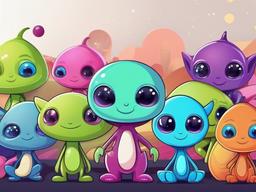 Cute Alien Wallpaper - Adorable aliens in cartoon style  ,desktop background wallpaper