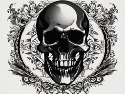 black skeleton tattoo  simple vector color tattoo