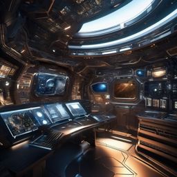 Sleek Space Laboratory in Deep Space Space Desktop Wallpaper intricate details, patterns, wallpaper photo