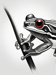 drawing of red-eyed tree frog  minimal rough sketch scribbles,doodles,black and white