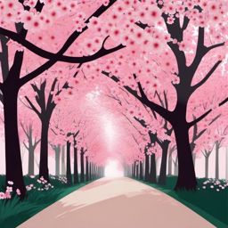 Cherry Blossom Season Arrival clipart - Arrival of cherry blossom season, ,vector color clipart,minimal