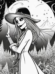 Nightmare Before Xmas Coloring Pages  outling,coloring pages,black and whit