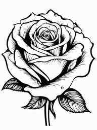 Rose Coloring Pages - Rose with water droplets  simple coloring pages