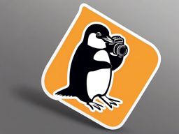 Penguin with Camera Sticker - A penguin capturing moments with a camera. ,vector color sticker art,minimal